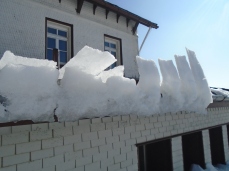 Interesting ice on the roof of the gasthaus